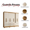 Ver imagem 3 de Guarda Roupa Casal San Lorenzo e Cômoda Ms913 Freijó Off White – Moval