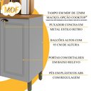 Ver imagem 5 de Cozinha Modulada 2 Peças Balcão sem Tampo e Armário Aéreo 100% MDF Bari Cinza/Titanio Fosco