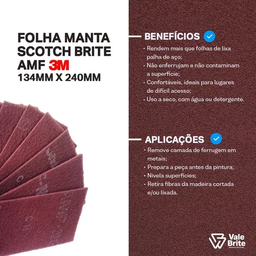 Folha Acab Scotch-brite Amf Verm 134x240mm Pct C/ 10 Und - 2