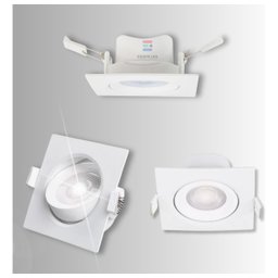 - 6 Spots Quadrado 7w Embutir Sanca Direcionavel Mr11 Dicroica - 3