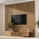 Ver imagem 2 de Rack Extensível com Painel Ripado TV 86 Polegadas Planejado 244x250cm Aruá CabeCasa MadeiraOriginals