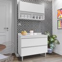 Ver imagem 2 de Armário de Cozinha com Nichos Cp01 com Tampo 100cm M24 Branco - Mpozenato