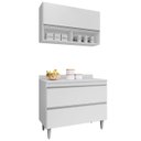 Ver imagem 1 de Armário de Cozinha com Nichos Cp01 com Tampo 100cm M24 Branco - Mpozenato
