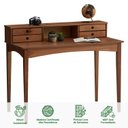 Ver imagem 2 de Mesa Escrivaninha Retro Madeira 4 Gavetas 1 Nicho Milano Idimex