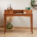 Ver imagem 1 de Mesa Escrivaninha Retro Madeira 4 Gavetas 1 Nicho Milano Idimex