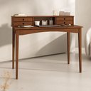 Ver imagem 2 de Mesa Escrivaninha Retro Madeira 4 Gavetas 1 Nicho Milano Idimex