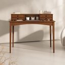 Ver imagem 1 de Mesa Escrivaninha Retro Madeira 4 Gavetas 1 Nicho Milano Idimex