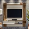 Painel para TV com Prateleiras Gireffe Freijó Off White - 1