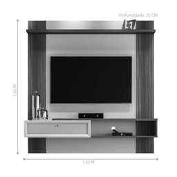 Painel para TV com Prateleiras Gireffe Freijó Off White - 2