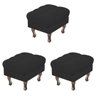 Kit 3 Puff Retro Decoração para Sala de Estar Recepção Suede Preto - Innovazione Móveis - 1