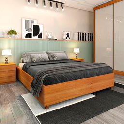 Cama Mônaco Casal Mdp com Pés Pvc Tcil - 2