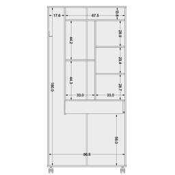Armário Multiuso 2 Portas e 1 Gaveta São Paulo  - 5