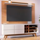 Ver imagem 1 de Rack com Painel para TV Até 70 Polegadas Noronha 2 Portas 3 Prateleiras Freijó/Off White Matte - Col