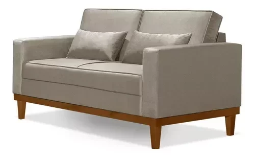 Ver imagem 3 de Sofá Living 3 e 2 Lugares Valência - 2,20/1,58mts + 02 Poltronas C/ Base Madeira de Reflorestamento 