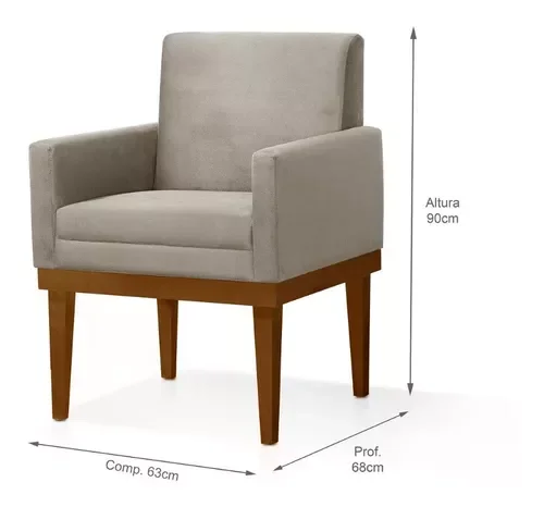 Ver mais imagens de Sofá Living 3 e 2 Lugares Valência - 2,20/1,58mts + 02 Poltronas C/ Base Madeira de Reflorestamento 