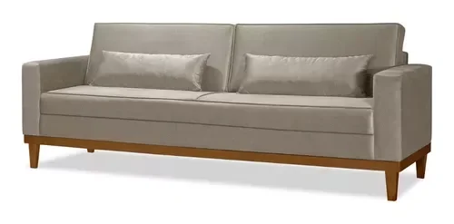 Ver imagem 5 de Sofá Living 3 e 2 Lugares Valência - 2,20/1,58mts + 02 Poltronas C/ Base Madeira de Reflorestamento 