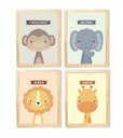 Ver imagem 1 de Kit Quadro Decorativo Infantil Safari Quarto Criança Enxoval Bebê
