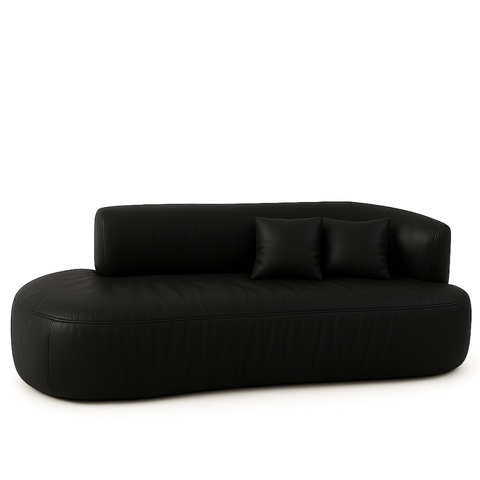 Sofá Orgânico Versátil Abby 160 Cm - Zahav Estofados:bouclê/courino Sintético Preto