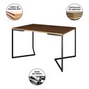 Ver imagem 3 de Mesa Jantar Industrial Retangular Amêndoa 137x90cm Base V Ferro Preto com 6 Cadeiras Branca Eames Ma
