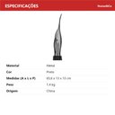 Ver mais imagens de Vaso Decorativo de Metal Preto 65x17x17cm Enfeite Sala Mesa Estante Aparador