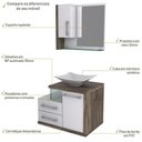 Ver imagem 4 de Conjunto Balcão C-cuba L38 e Espelheira Legno 650 Branco Chess C-carvalho Branco Chess C-carvalho