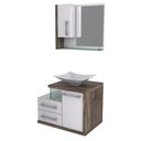 Ver imagem 2 de Conjunto Balcão C-cuba L38 e Espelheira Legno 650 Branco Chess C-carvalho Branco Chess C-carvalho