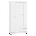 Ver imagem 4 de Berço Americano Lila e Guarda Roupa Ternura Baby 4 Portas Branco Brilho - Incorplac