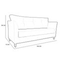 Ver imagem 6 de Sofá Isis 3 Lugares Pés de Madeira Encosto com Fibra Veludo - Estopar