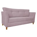 Ver imagem 2 de Sofá Isis 3 Lugares Pés de Madeira Encosto com Fibra Veludo - Estopar