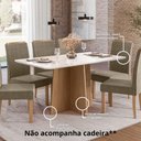 Ver imagem 3 de Mesa de Jantar Isa Retangular 160x90cm com Vidro – 100% Mdf, Tampo 18mm, Base com Detalhe Frizado
