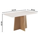 Ver imagem 4 de Mesa de Jantar Isa Retangular 160x90cm com Vidro – 100% Mdf, Tampo 18mm, Base com Detalhe Frizado
