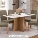 Ver imagem 2 de Mesa de Jantar Isa Retangular 160x90cm com Vidro – 100% Mdf, Tampo 18mm, Base com Detalhe Frizado