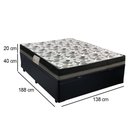 Ver imagem 2 de Cama Baú Casal Sintético + Colchão Casal Ortobom Iso Dupla Face 60X188X138 Preto