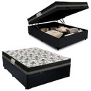 Ver imagem 6 de Cama Baú Casal Sintético + Colchão Casal Ortobom Iso Dupla Face 60X188X138 Preto