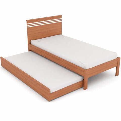 Cama de Solteiro com Auxiliar Rafaela Amêndoa/Branco