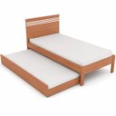 Ver imagem 1 de Cama de Solteiro com Auxiliar Rafaela Amêndoa/Branco