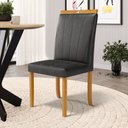 Ver imagem 6 de Kit com 6 Cadeiras Aurora Madeira Maciça Estofadas para Mesa de Jantar Courino Preto 503