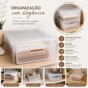 Ver imagem 7 de Organizador com Gaveta 7,9L Empilhavel Rattan Multiuso Guarda Roupa Escritorio Lavanderia