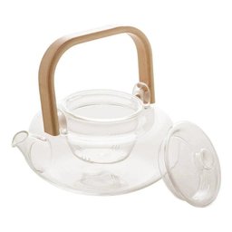 Chaleira Vidro Borossilicato c/ Alça Bambu 600 ml - Mimo Style 8093 - 4