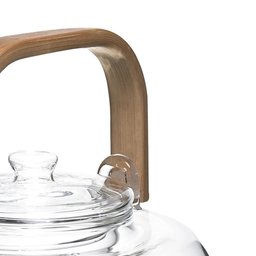 Chaleira Vidro Borossilicato c/ Alça Bambu 600 ml - Mimo Style 8093 - 3