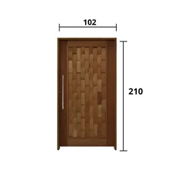Kit Porta de Madeira Pivotante 210x102cm Batente 14cm Fechadura 803 Rolete Externa Hale Esquadrias - 3