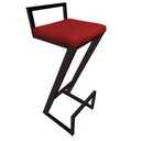 Ver imagem 2 de Banqueta Bistro para Cozinha Alta Helena Z para Area Laser Gourmet Churrasqueira Suede Vermelho