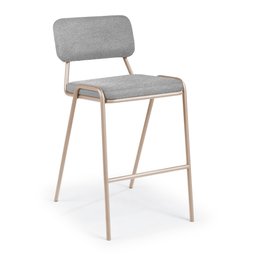 Banqueta Ipê em Aço Carbono Dourado Cinza Nimbus - 1