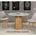 Ver imagem 1 de Mesa de Jantar Cone 4 Lugares Redonda com Vidro Laqueada 100cm Off White