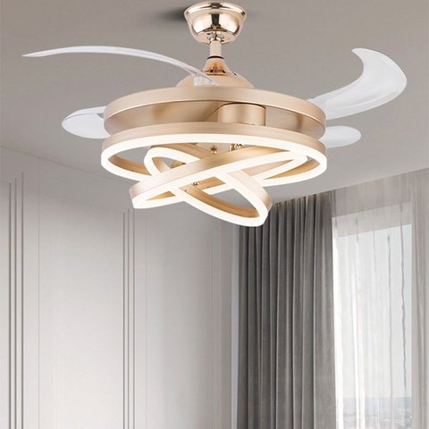 Ventilador Lustre Retrátil Led Controle Remoto