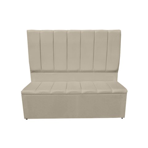 Kit Cabeceira e Recamier Baú para Cama Box Casal Queen:bege