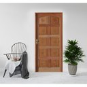 Ver imagem 1 de Kit Porta de Madeira 210x82cm Batente 11cm Fechadura Golf Rodam Abertura Direita Marrom/Padrão Cedri