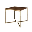 Ver imagem 5 de Mesa Jantar Industrial Quadrada 90Cm Amêndoa Base V Dourada C/4 Cadeiras Madeira Pret Cor: Amendoa