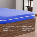 Ver imagem 2 de Capa de Colchão Casal Queen Size em Malha com Zíper Estilo e Praticidade:azul