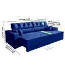 Ver imagem 4 de Sofá 4 Lugares Smart Azul Retrátil, Reclinável 2,62 Metros Tecnologia Carregamento 3 Portas Usb